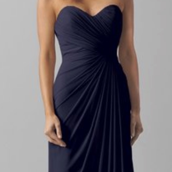 Watters 8541 Draped Chiffon Bridesmaid Gown - Picture 2 of 5